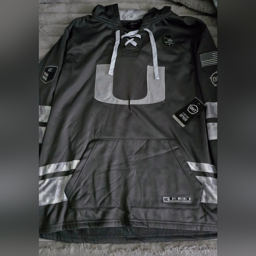 University Of Miami Gray Hoodie Sweatshirt Size XL